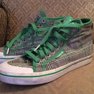 Adidas plaid hi tops